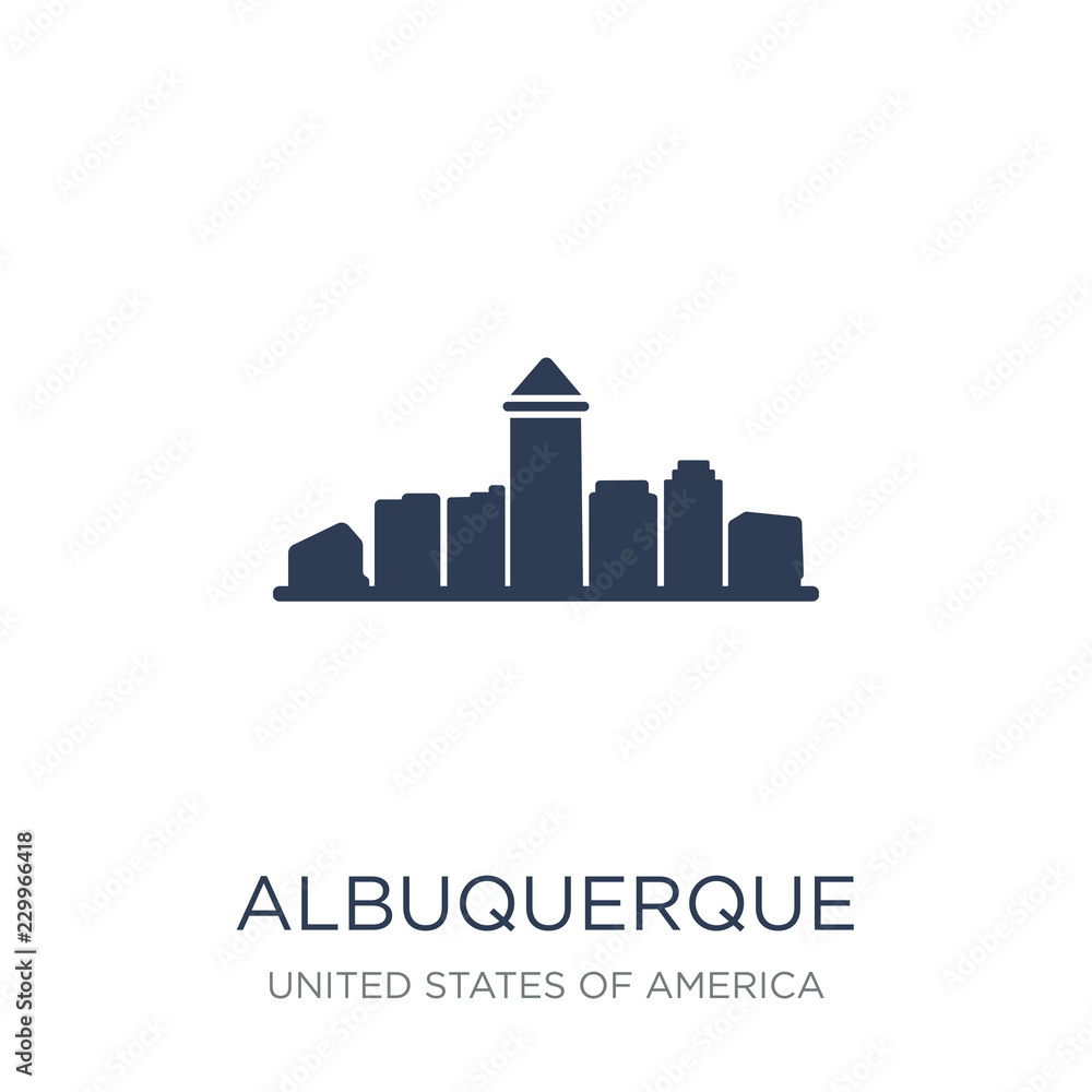 albuquerque icon. Trendy flat vector albuquerque icon on white background from United States of America collection