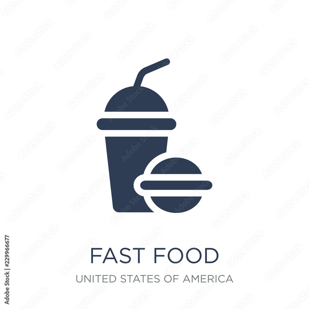 Fast food icon. Trendy flat vector Fast food icon on white background from United States of America collection Fast food icon. Trendy flat vector Fast food icon on white background from United States of America collection