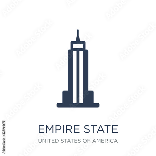 Empire state building icon. Trendy flat vector Empire state building icon on white background from United States of America collection