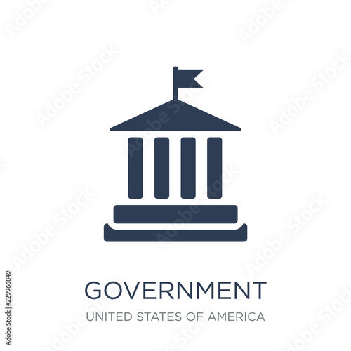 Government icon. Trendy flat vector Government icon on white background from United States of America collection