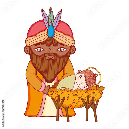 Christmas nativity scene cartoon