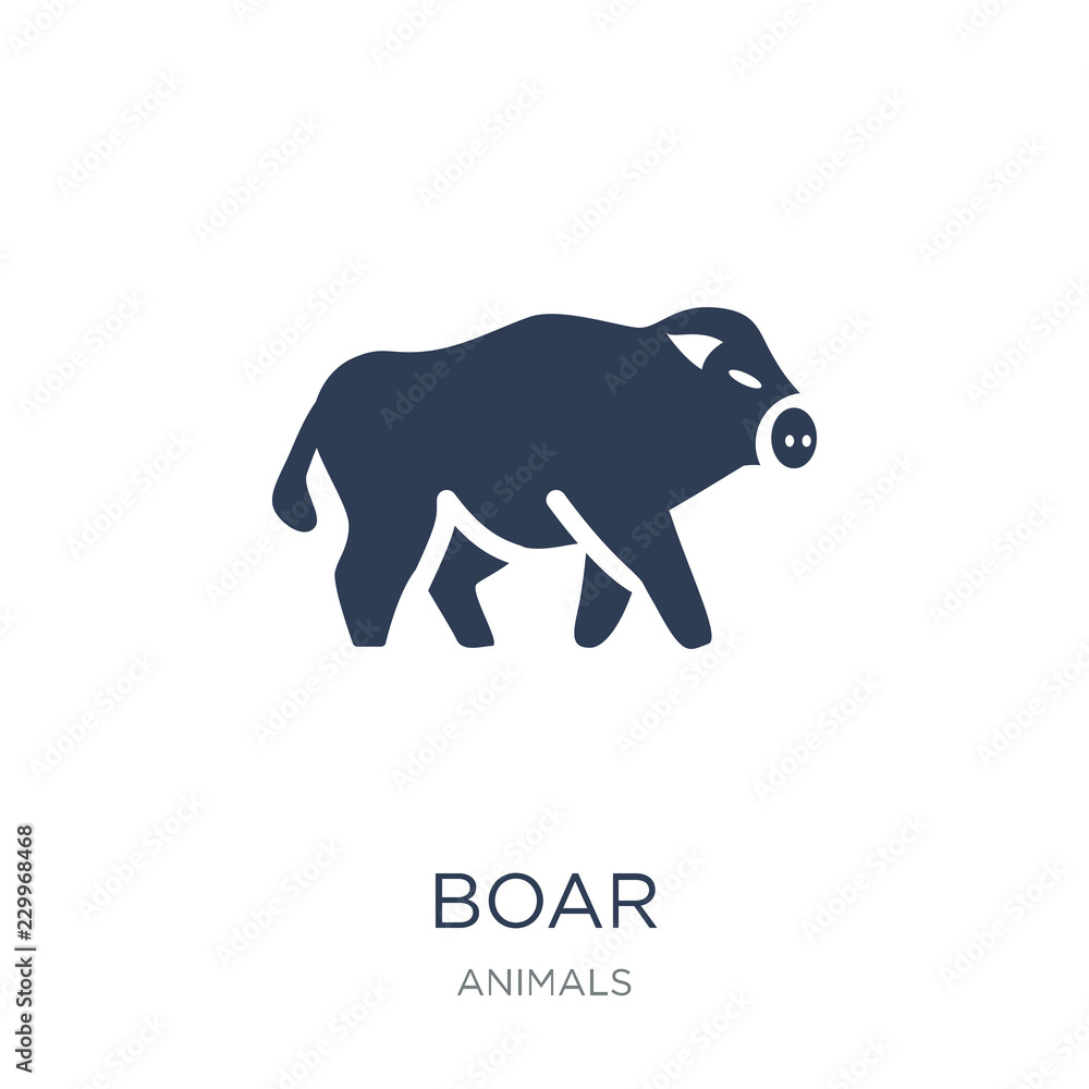 Boar icon. Trendy flat vector Boar icon on white background from animals collection