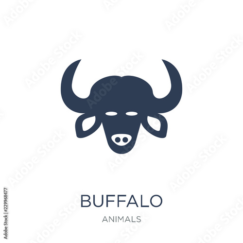 Buffalo icon. Trendy flat vector Buffalo icon on white background from animals collection