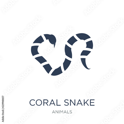 coral snake icon. Trendy flat vector coral snake icon on white background from animals collection photo