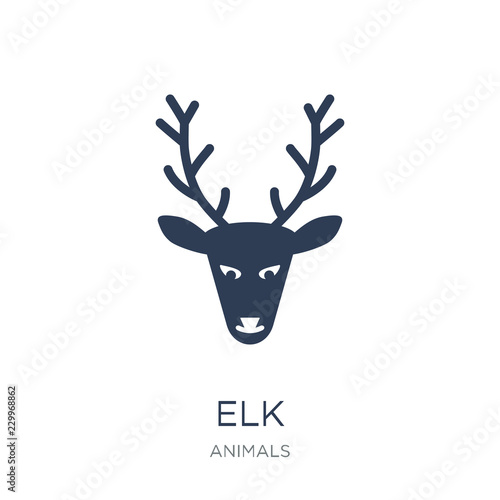 Elk icon. Trendy flat vector Elk icon on white background from animals collection