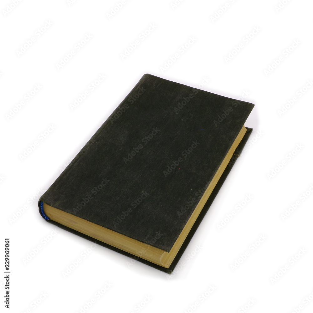 old hardcover book, isolated old hardcover book, isolated