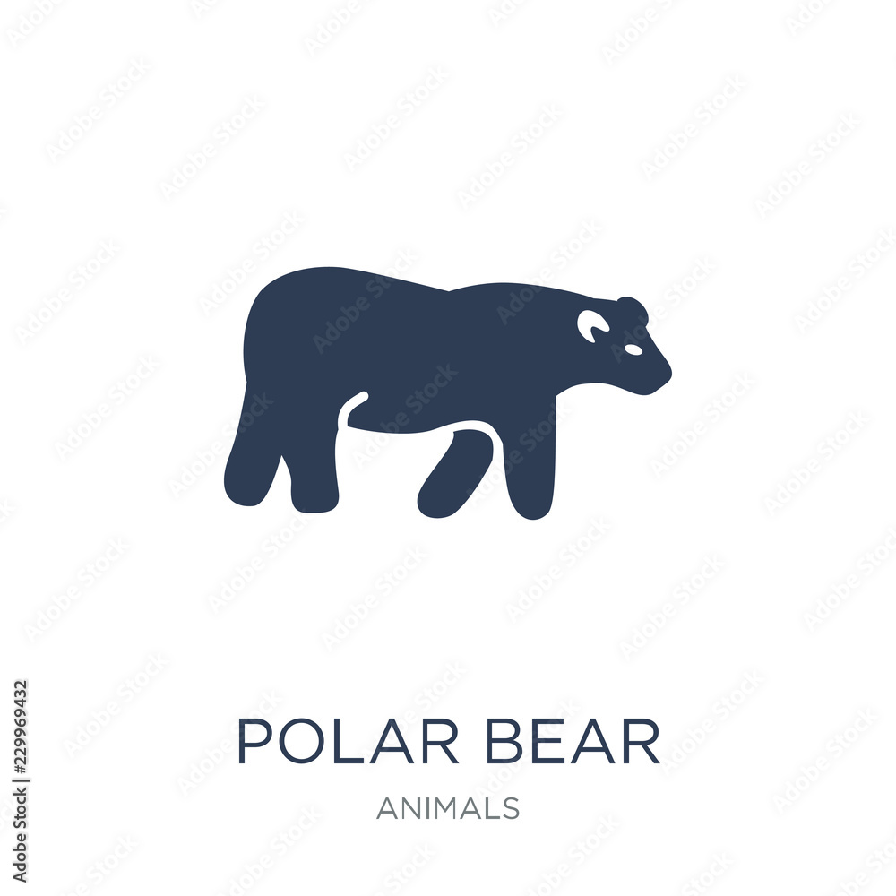 Polar bear icon. Trendy flat vector Polar bear icon on white background from animals collection