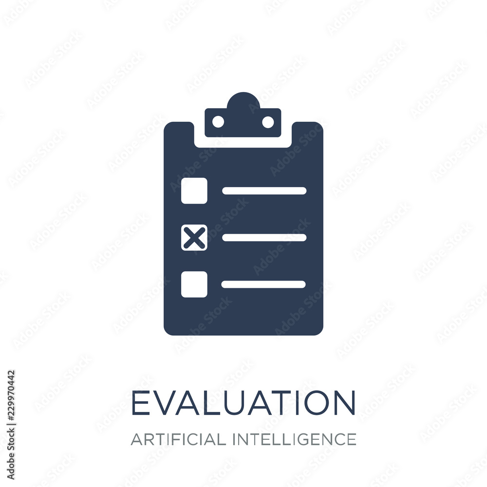 Evaluation icon. Trendy flat vector Evaluation icon on white bac Evaluation icon. Trendy flat vector Evaluation icon on white bac