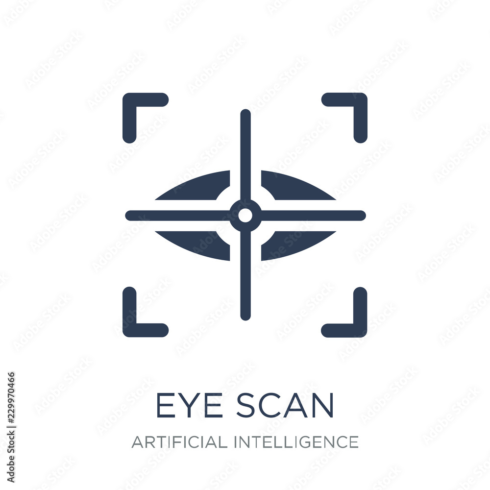 Eye scan icon. Trendy flat vector Eye scan icon on white backgro Eye scan icon. Trendy flat vector Eye scan icon on white backgro