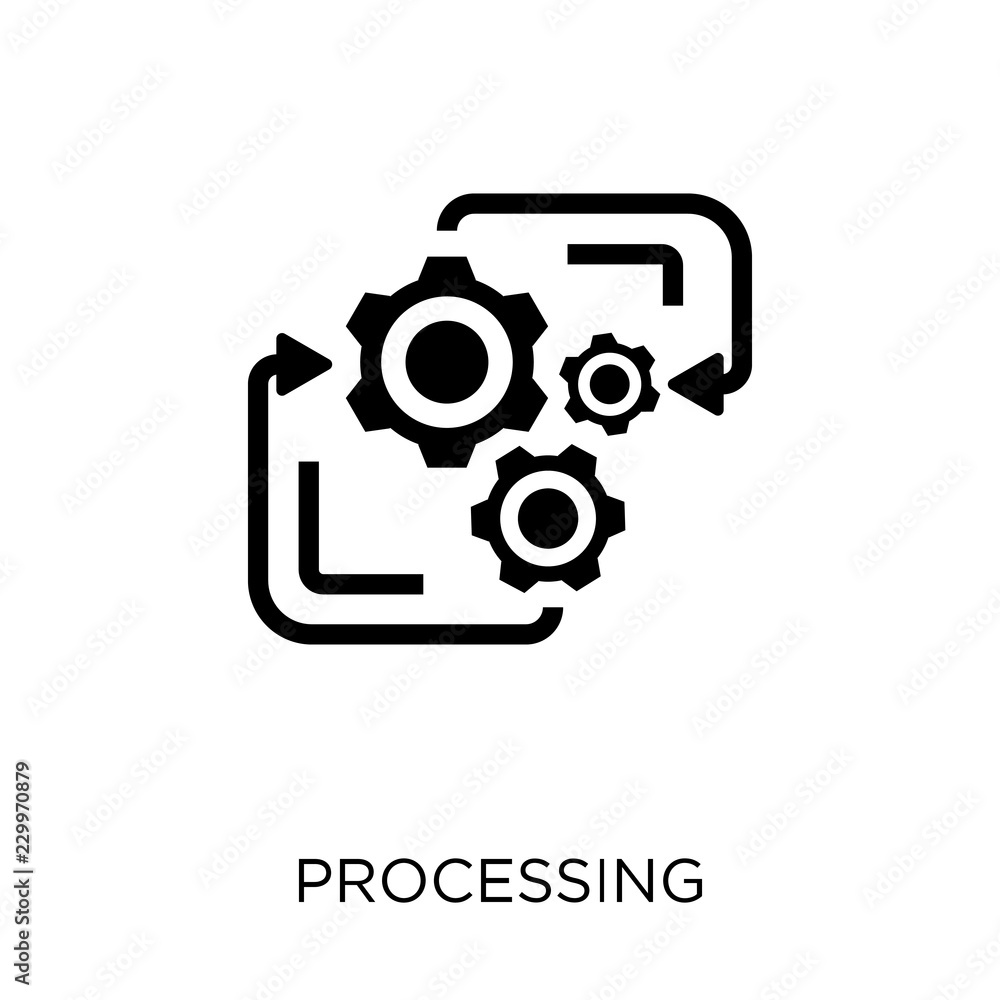 Processing icon. Processing symbol design from Artificial Intellegence collection. Simple element vector illustration. Can be used in web and mobile. Processing icon. Processing symbol design from Artificial Intellegence collection. Simple element vector illustration. Can be used in web and mobile.