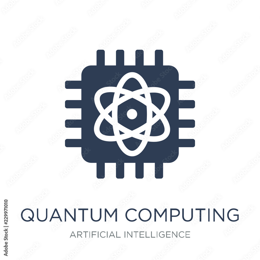 Quantum computing icon. Trendy flat vector Quantum computing ico Quantum computing icon. Trendy flat vector Quantum computing ico