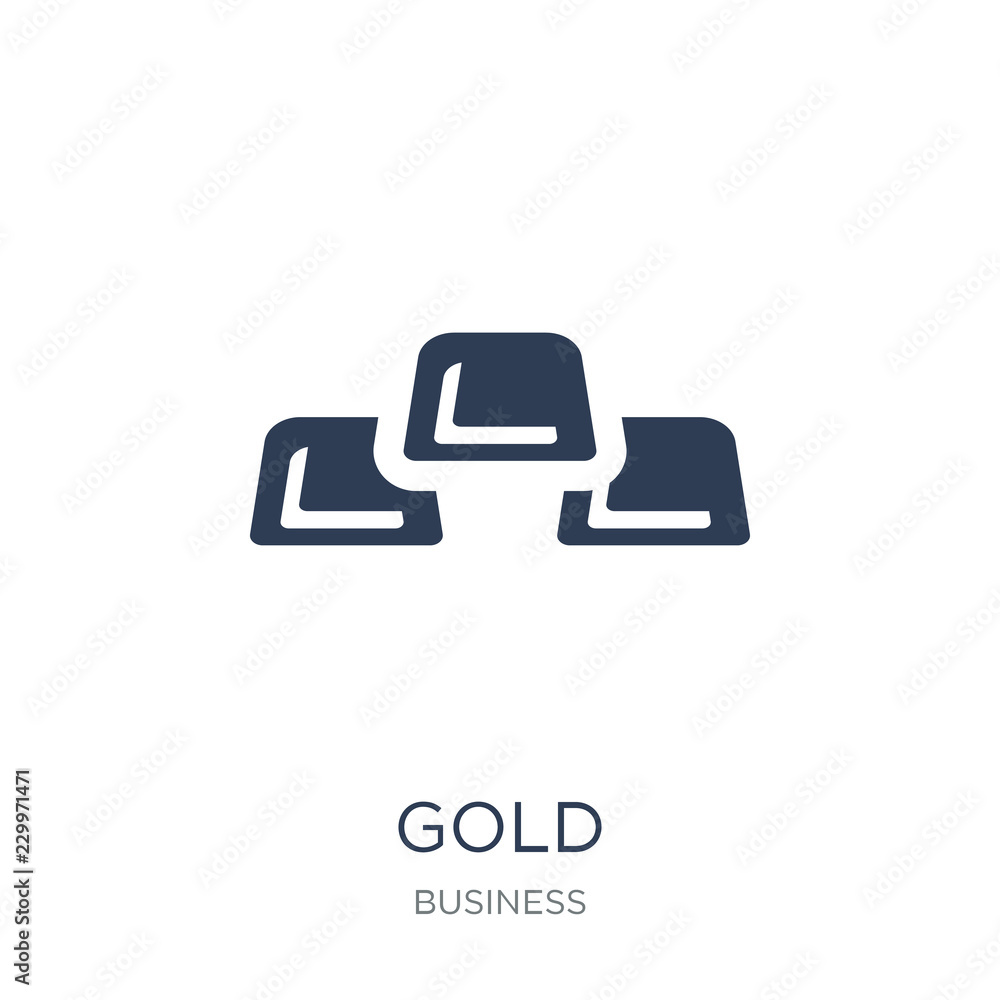 Gold icon. Trendy flat vector Gold icon on white background from Business collection Gold icon. Trendy flat vector Gold icon on white background from Business collection