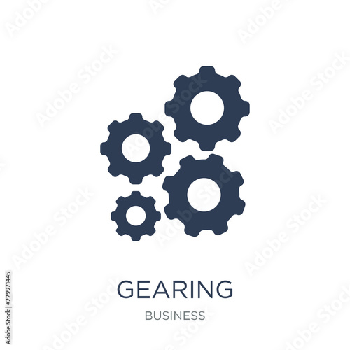 Gearing icon. Trendy flat vector Gearing icon on white background from Business collection