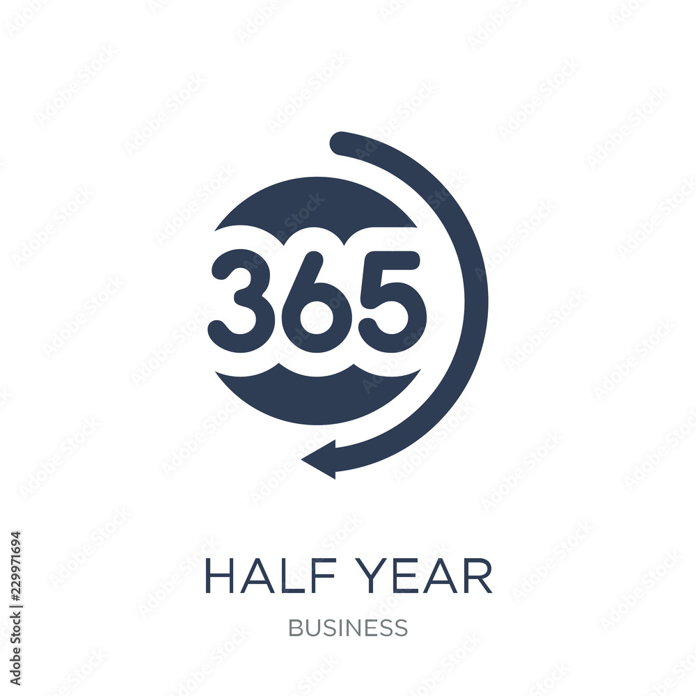 Half year icon. Trendy flat vector Half year icon on white background