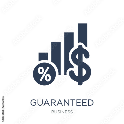 Guaranteed annuity rate icon. Trendy flat vector Guaranteed annuity rate icon on white background from Business collection