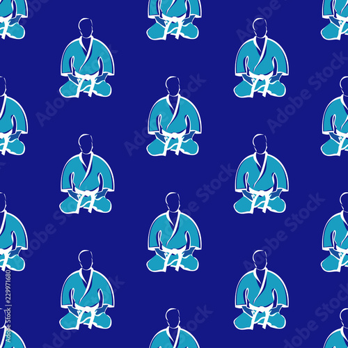 Seamless texture pattern karate,judo,bjj,MMA martial arts. Vector, EPS.