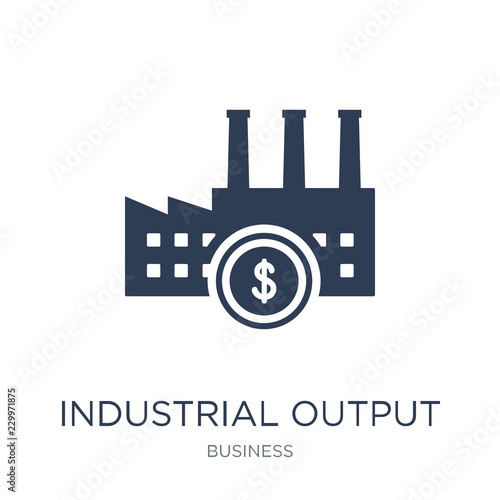 Industrial output icon. Trendy flat vector Industrial output icon on white background from Business collection