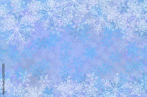 Frosty winter wonderland snowflake marbled watercolor background winter snowflake pine holly border background of lovely colors