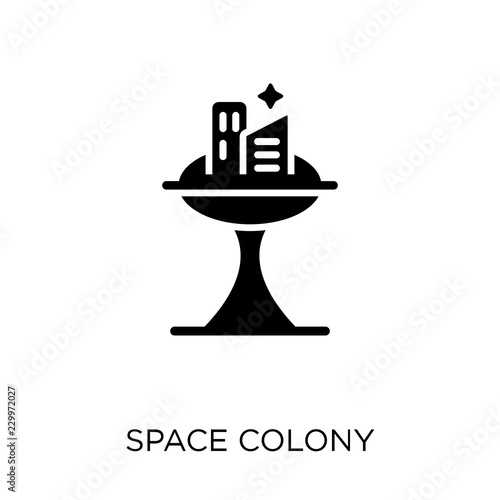 Space colony icon. Space colony symbol design from Astronomy collection. Simple element vector illustration. Can be used in web and mobile.