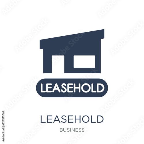 Leasehold icon. Trendy flat vector Leasehold icon on white background from Business collection