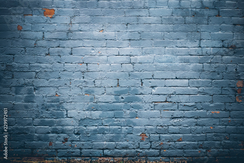 Photo Blue Brick Wall