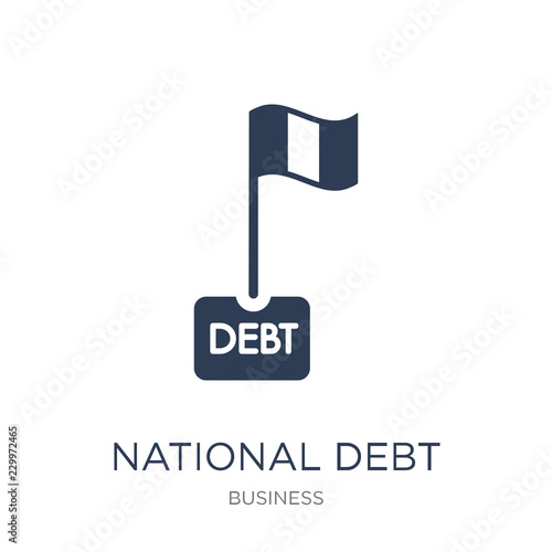National debt icon. Trendy flat vector National debt icon on white background from Business collection photo