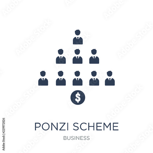 Ponzi scheme icon. Trendy flat vector Ponzi scheme icon on white background from business collection