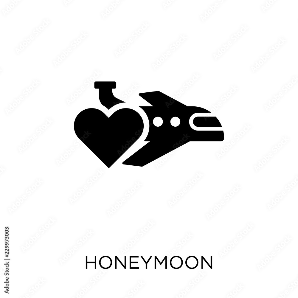 Honeymoon icon. Honeymoon symbol design from Wedding and love collection. Honeymoon icon. Honeymoon symbol design from Wedding and love collection.