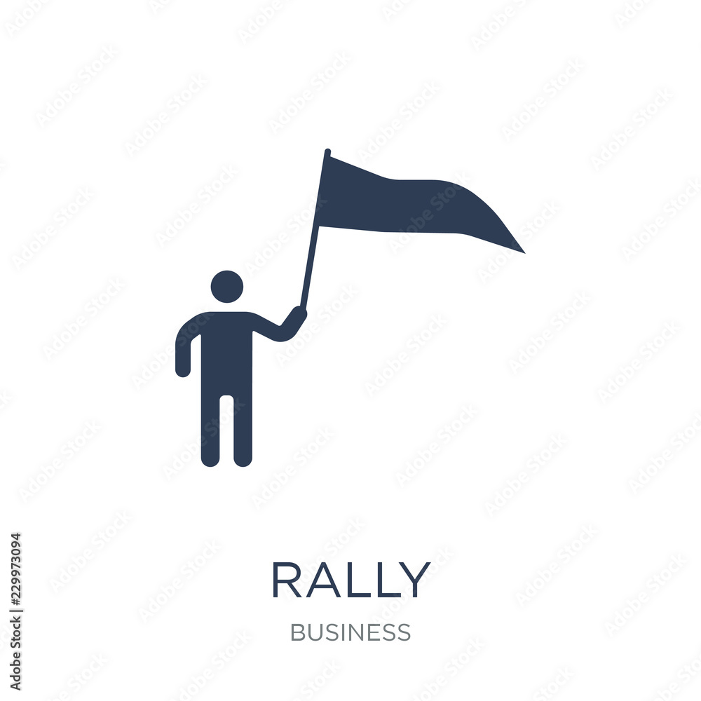 Rally icon. Trendy flat vector Rally icon on white background from business collection