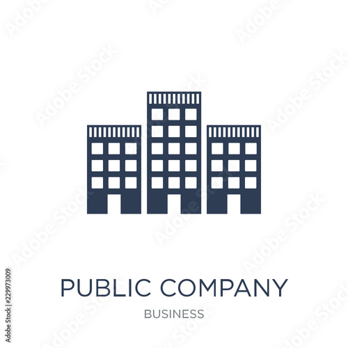 Public company icon. Trendy flat vector Public company icon on white background from business collection
