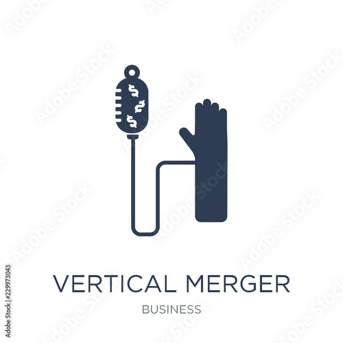 Vertical merger icon. Trendy flat vector Vertical merger icon on white background from business collection