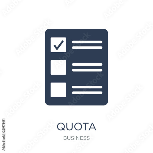 Quota icon. Trendy flat vector Quota icon on white background from business collection photo
