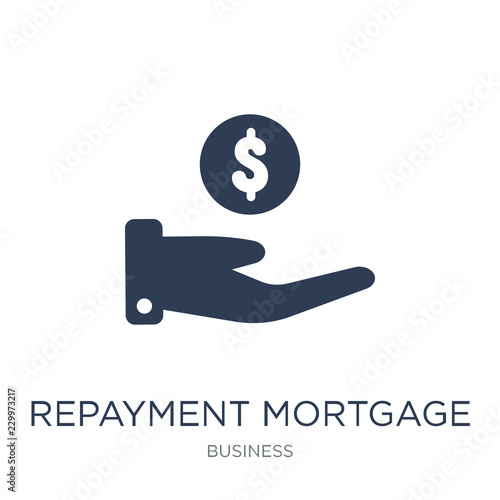 Repayment mortgage icon. Trendy flat vector Repayment mortgage icon on white background from business collection