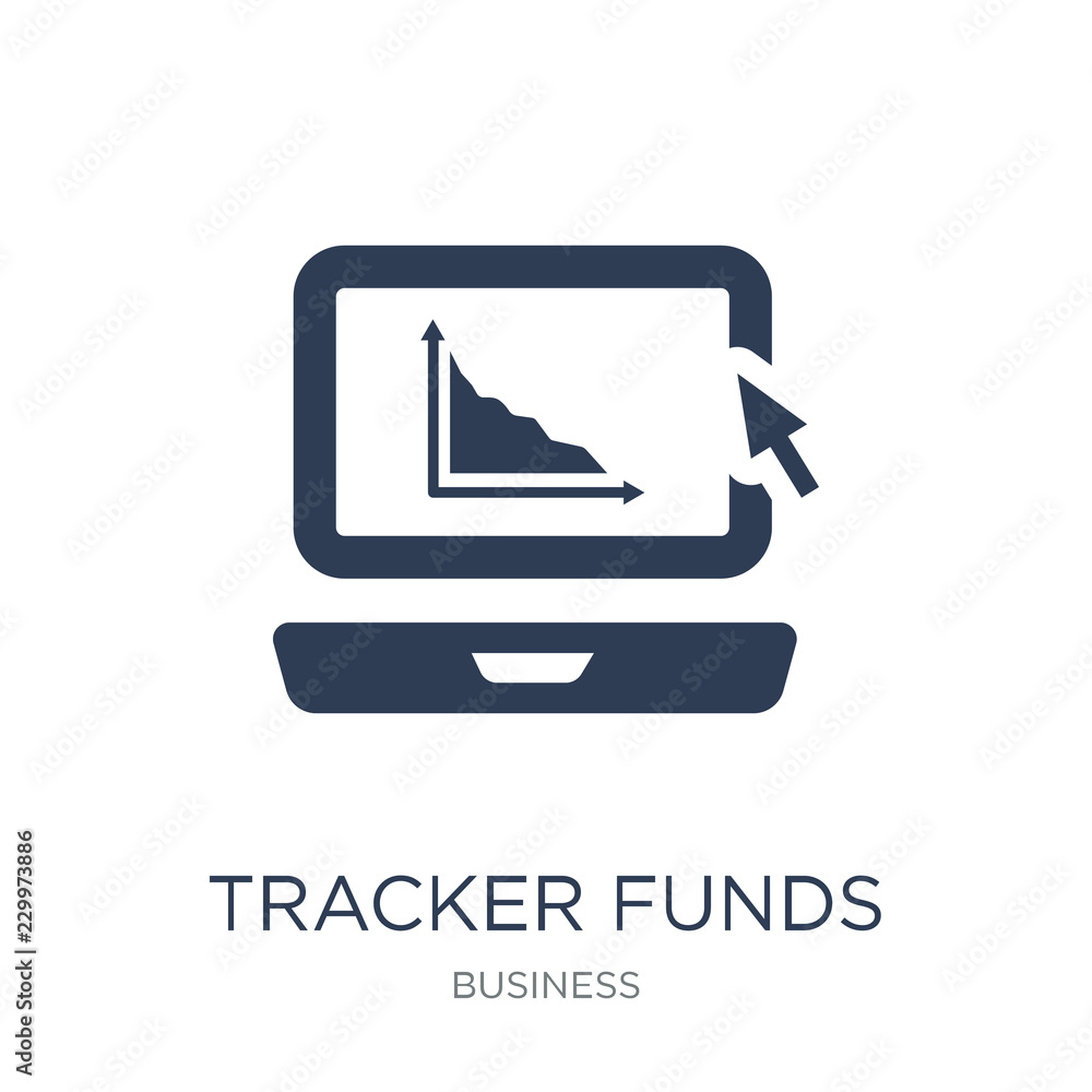 Tracker funds icon. Trendy flat vector Tracker funds icon on white background from business collection Tracker funds icon. Trendy flat vector Tracker funds icon on white background from business collection