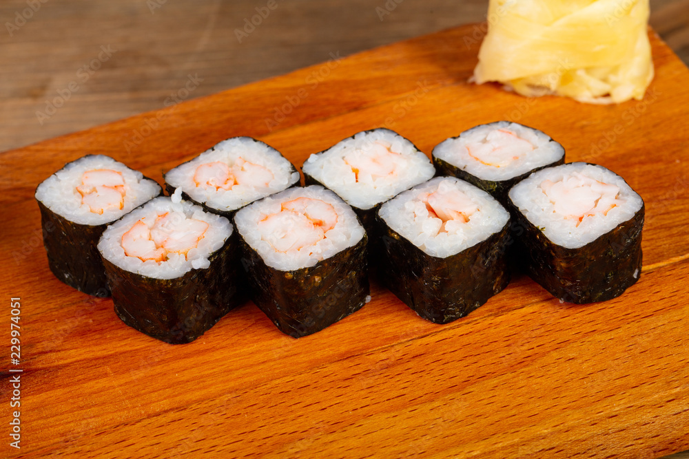 Japanese roll with prawn Japanese roll with prawn