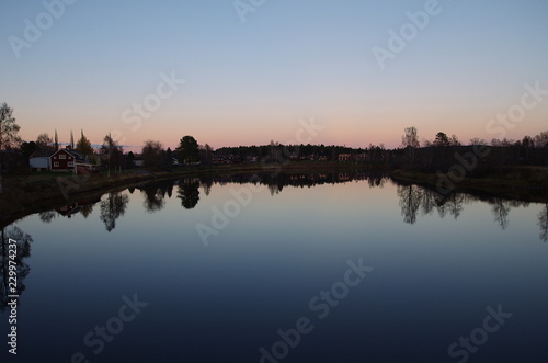 sunset over the lake