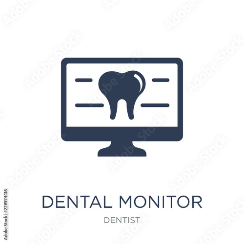Dental Monitor icon. Trendy flat vector Dental Monitor icon on white background from Dentist collection