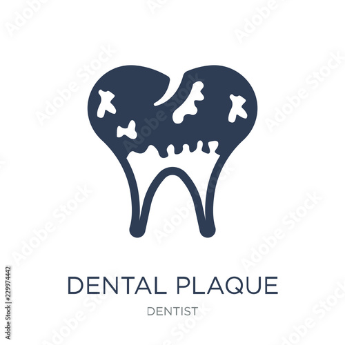 Dental Plaque icon. Trendy flat vector Dental Plaque icon on white background from Dentist collection