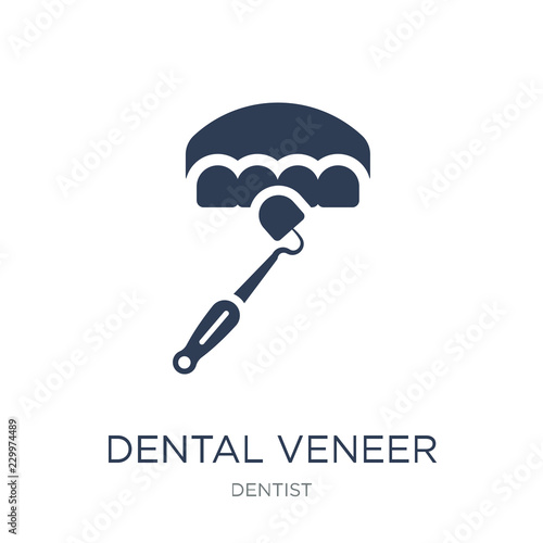 Dental veneer icon. Trendy flat vector Dental veneer icon on white background from Dentist collection