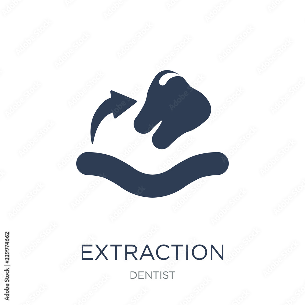 Extraction icon. Trendy flat vector Extraction icon on white background from Dentist collection