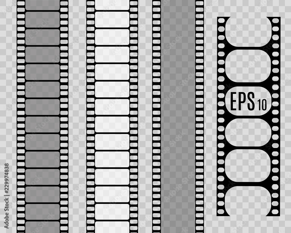 Film strip, Vector illustration. Set