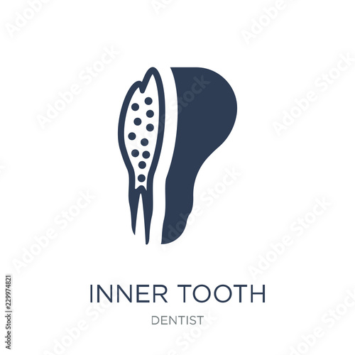 Inner Tooth icon. Trendy flat vector Inner Tooth icon on white background from Dentist collection