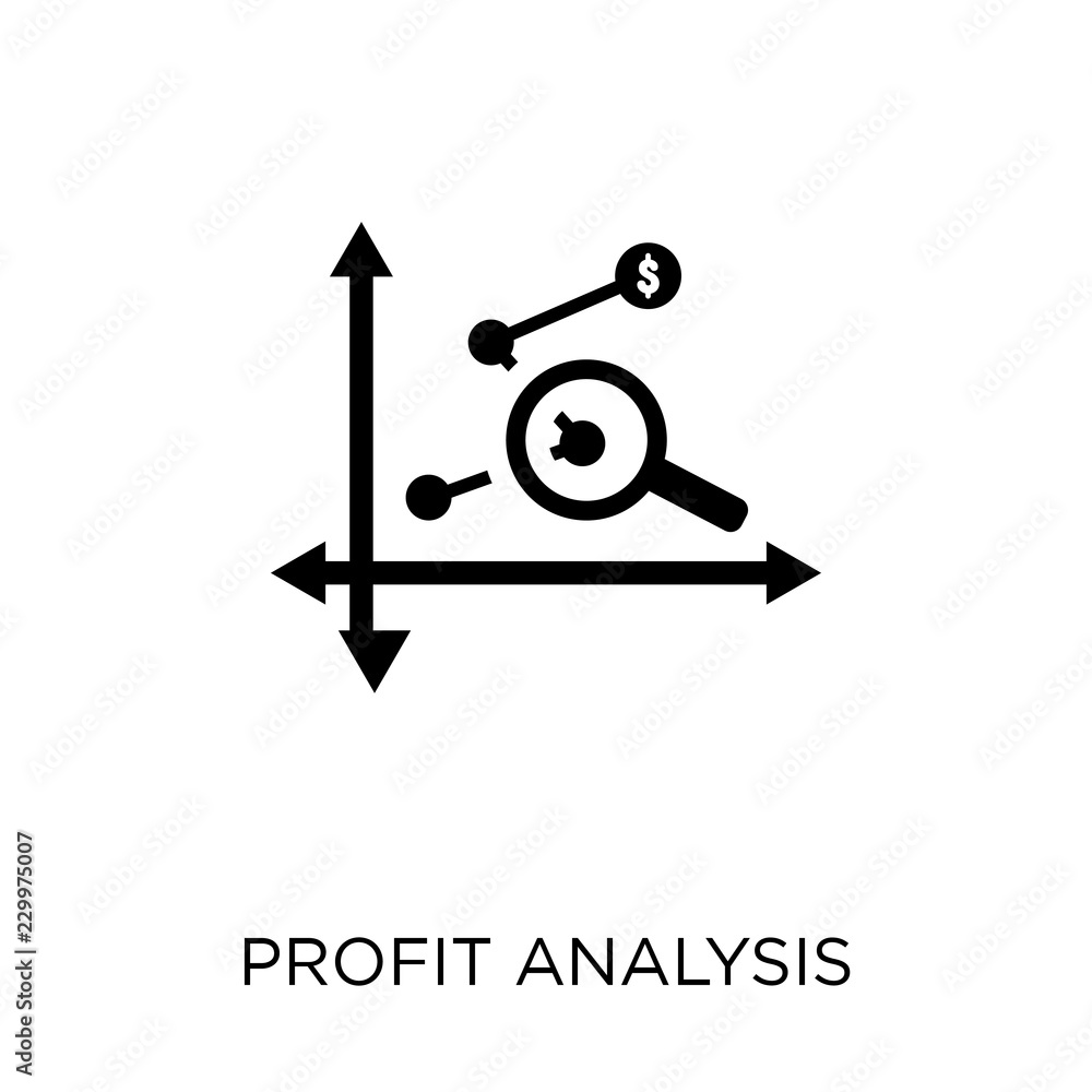 Profit Analysis icon. Profit Analysis symbol design from Analytics collection. Profit Analysis icon. Profit Analysis symbol design from Analytics collection.