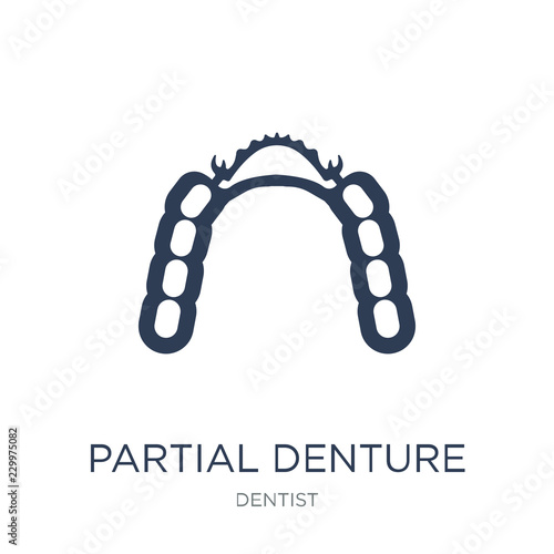 Partial Denture icon. Trendy flat vector Partial Denture icon on white background from Dentist collection