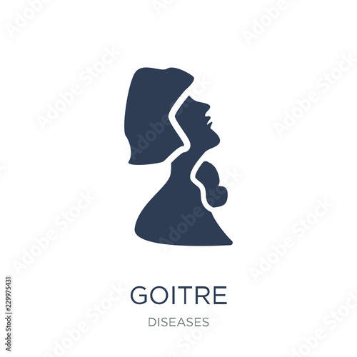 Goitre icon. Trendy flat vector Goitre icon on white background from Diseases collection