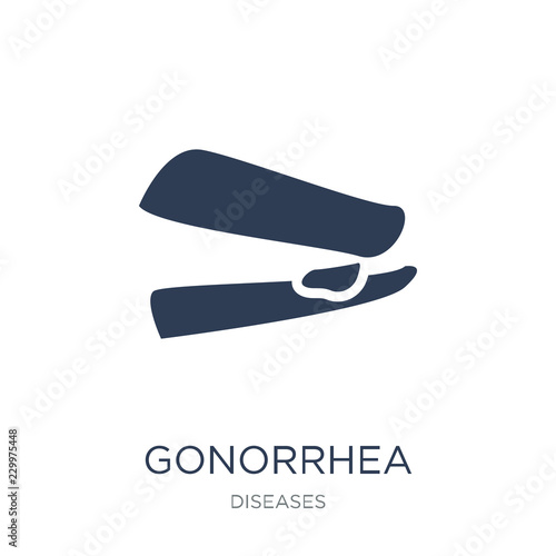 Gonorrhea icon. Trendy flat vector Gonorrhea icon on white background from Diseases collection