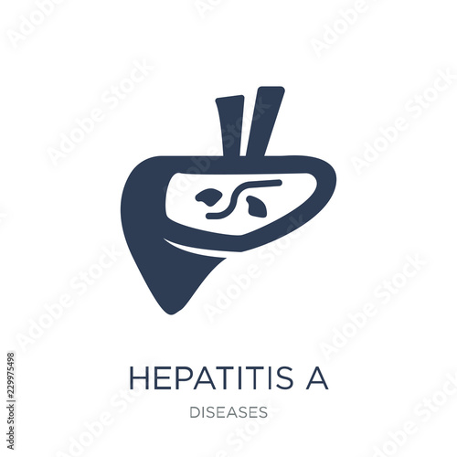 Hepatitis A icon. Trendy flat vector Hepatitis A icon on white background from Diseases collection