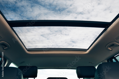 Panoramic car sun roof photo