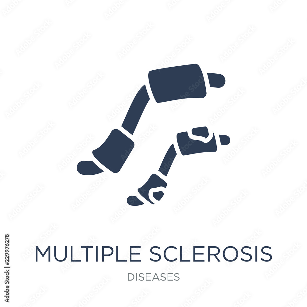 Multiple sclerosis icon. Trendy flat vector Multiple sclerosis icon on white background from Diseases collection
