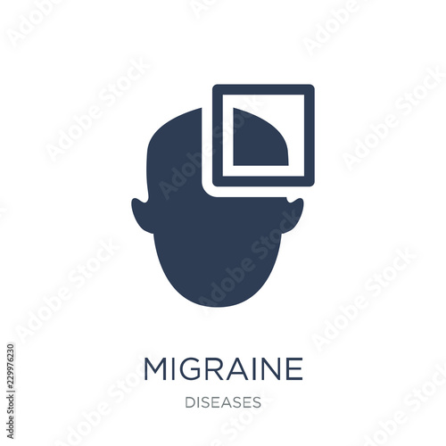 Migraine icon. Trendy flat vector Migraine icon on white background from Diseases collection